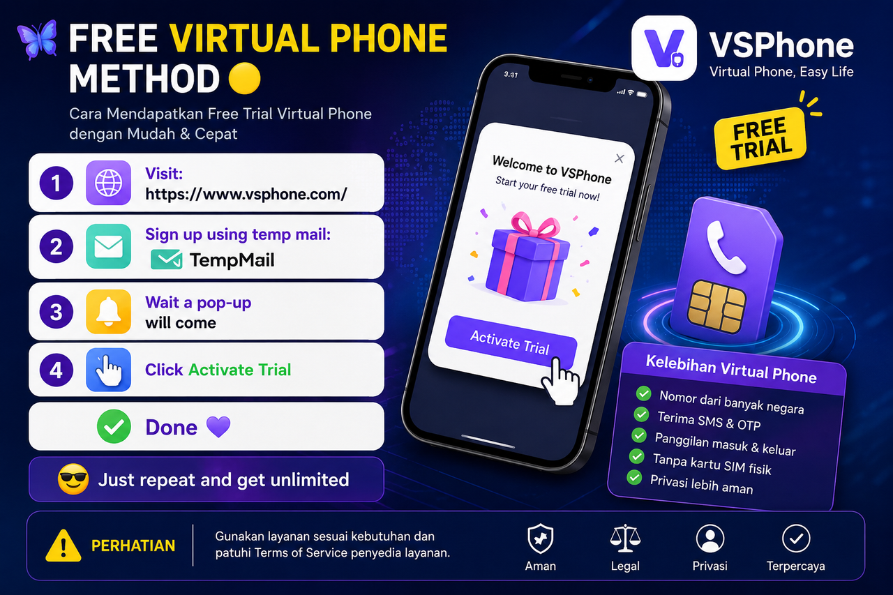 Free Virtual Phone: Waspada Metode Trial Unlimited dengan Temporary Email